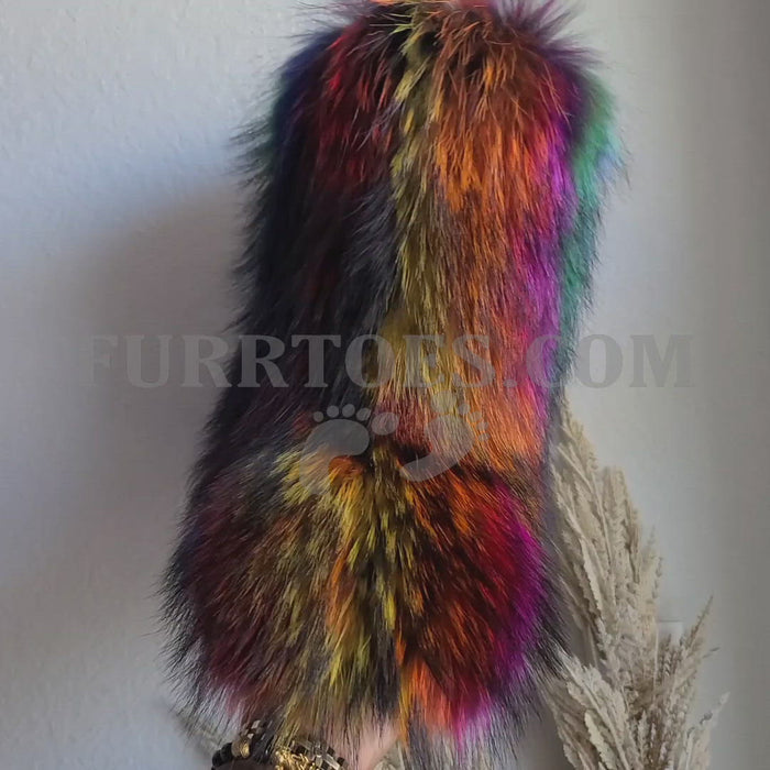 multicolor fur boots